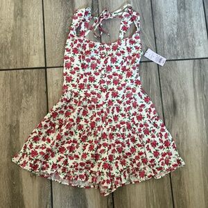 Wild Fable White and Red Floral romper